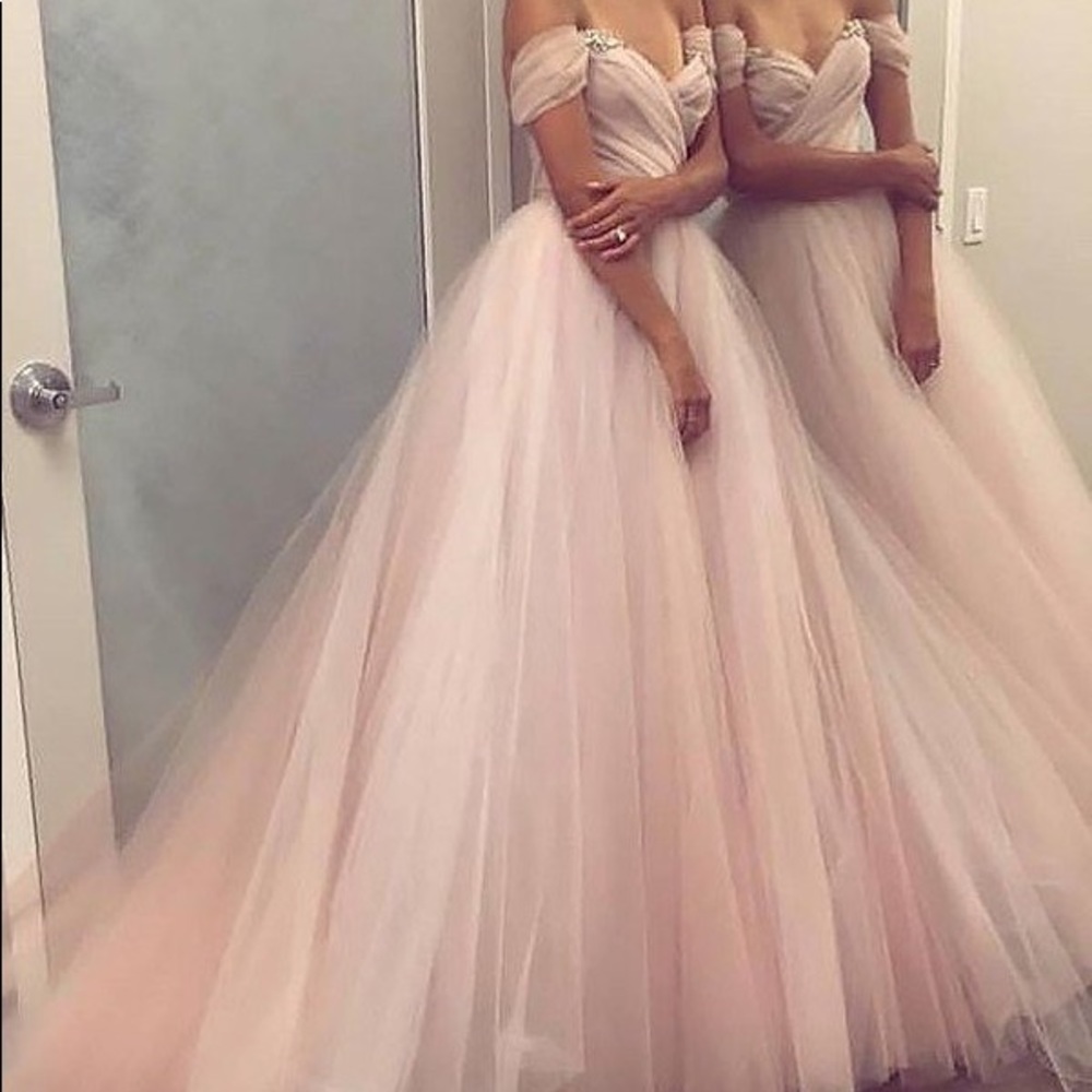 Off-the-Shoulder Tulle Gown